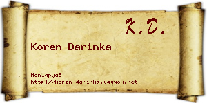 Koren Darinka névjegykártya